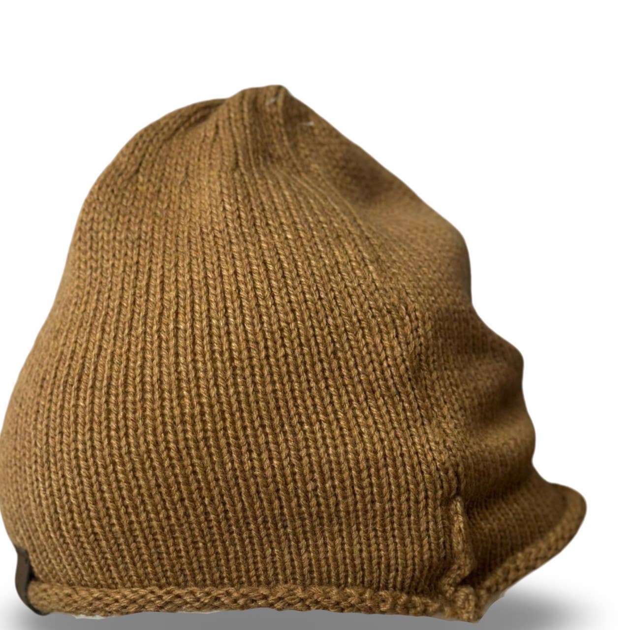 Katty Reversed Knit 100% Alpaca Adult Beanie Solid Earth