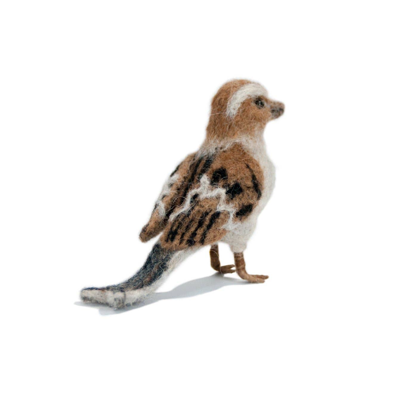 Sparrow Bird - Artisan Hand-Felted Alpaca Sculpture