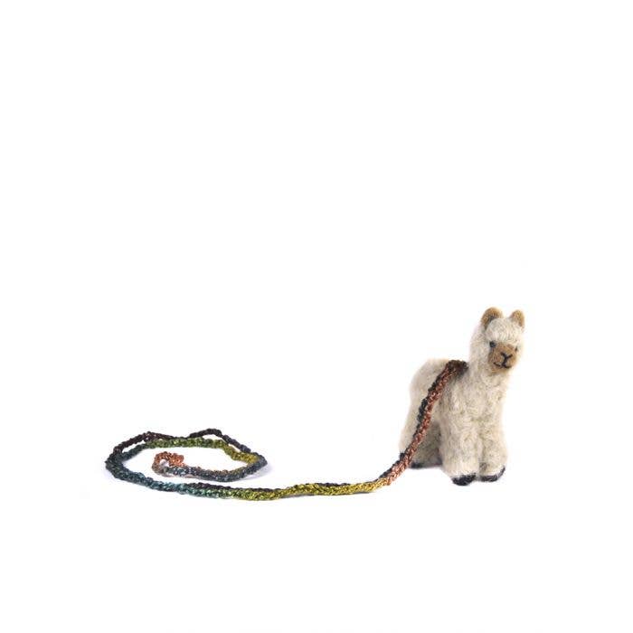 Alpaca Necklace Alpaca Necklace - Artisan Hand-Felted Alpaca Sculpture