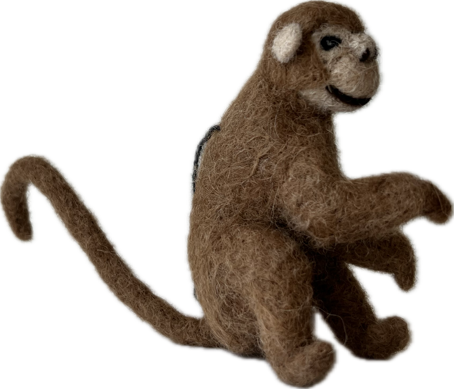 Brown Monkey - Artisan Hand-Felted Alpaca Sculpture