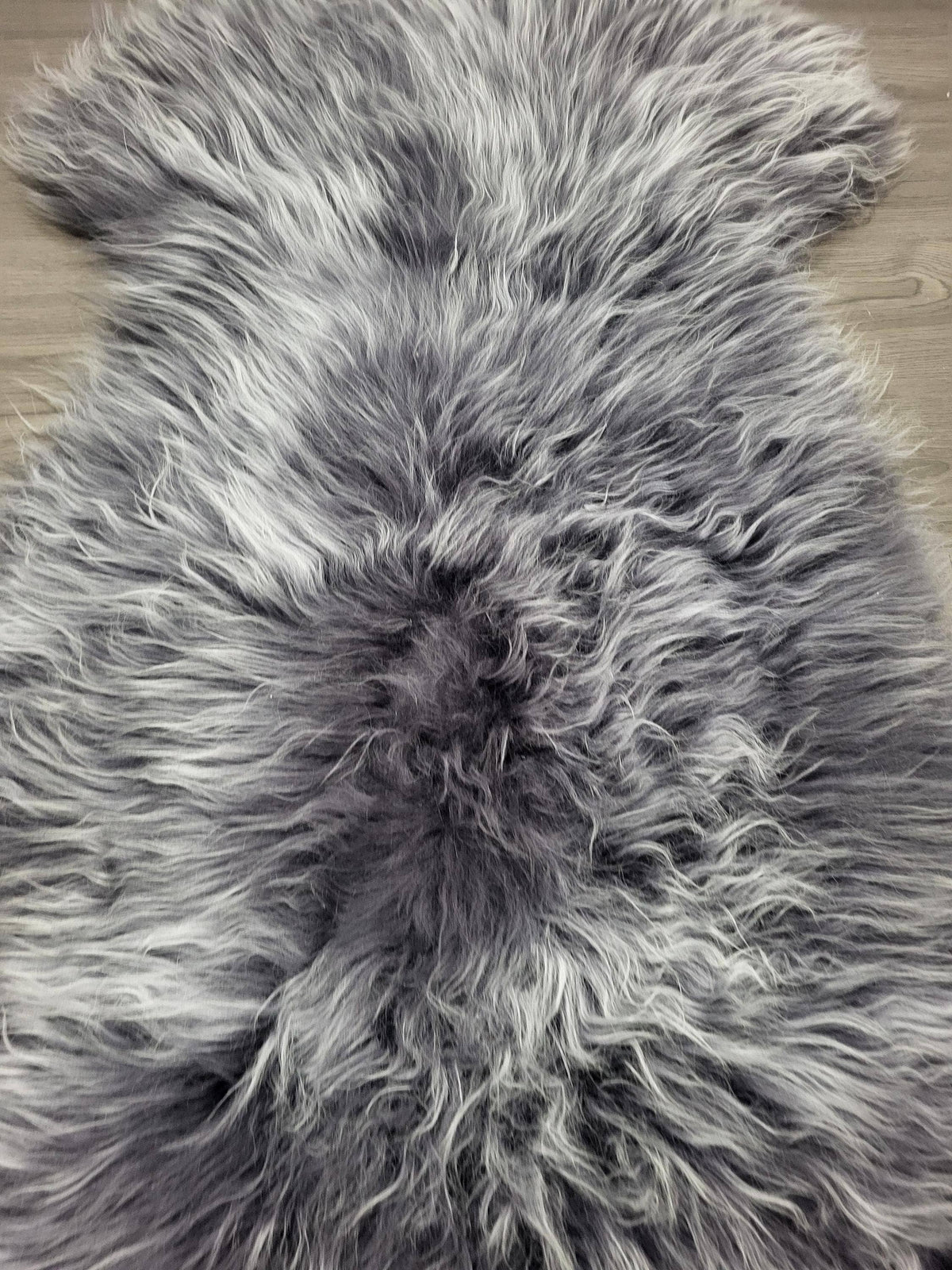 Gray Icelandic Sheepskin Rug With Soft Silky Long Wool #3