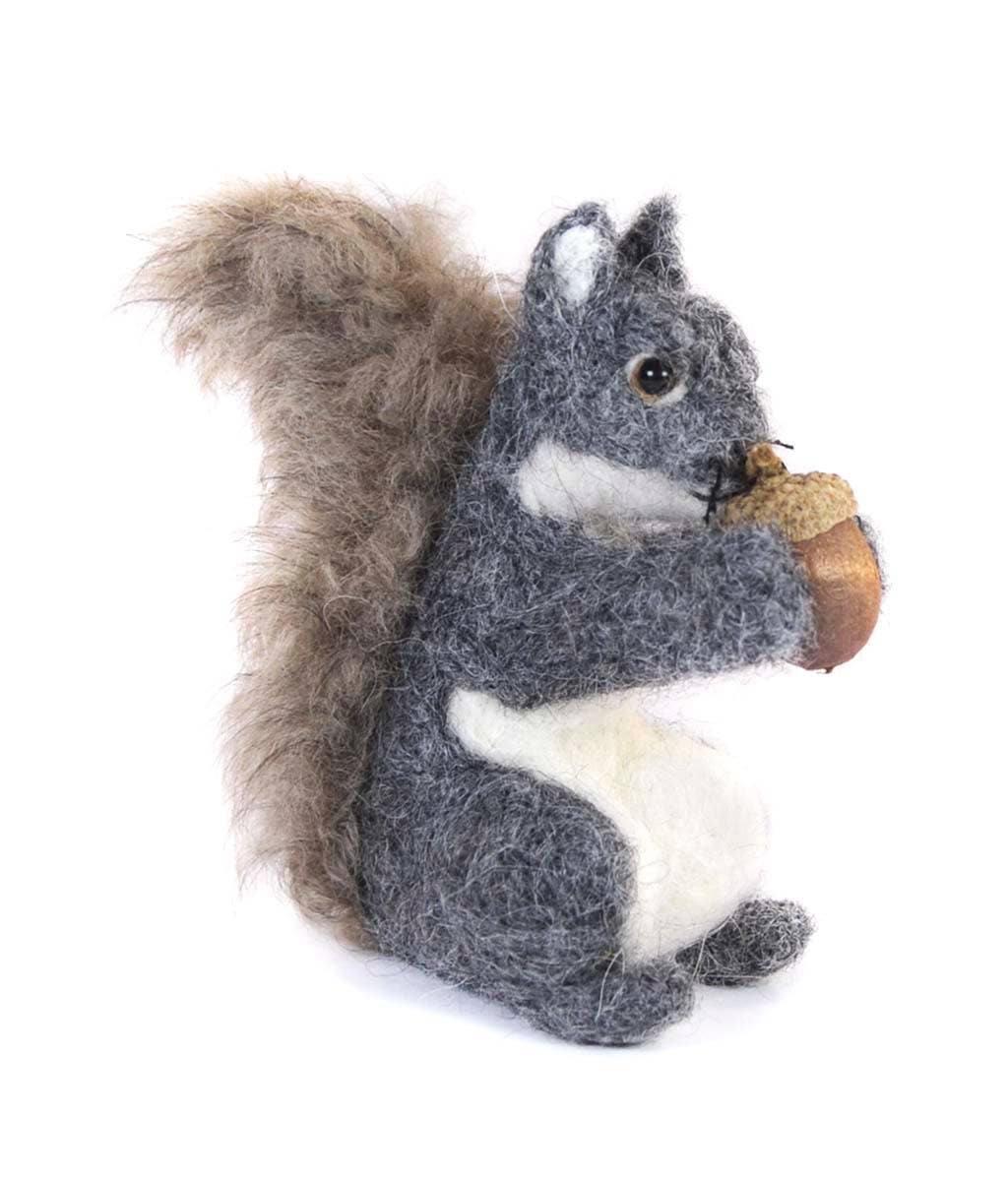Summer Squirrel - Artisan Hand-Felted Alpaca Sculpture