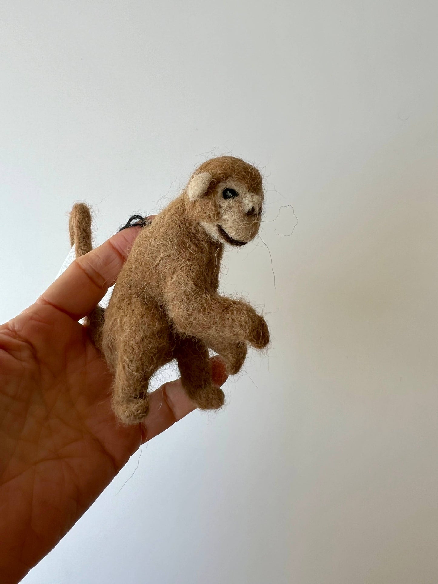 Brown Monkey - Artisan Hand-Felted Alpaca Sculpture