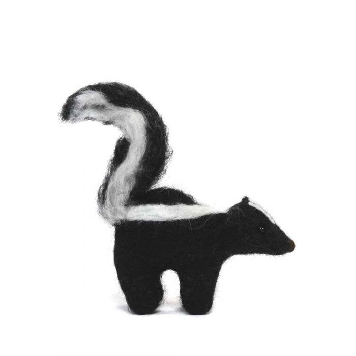 Skunk - Artisan Hand-Felted Alpaca Sculpture