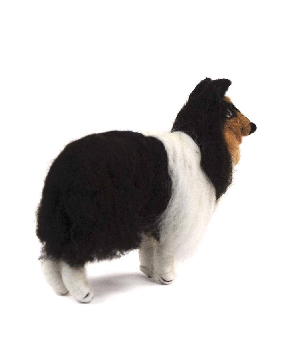 Rough Collie Dog- Artisan Hand-Felted Alpaca Sculpture