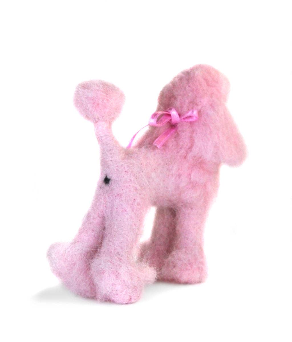 Poodle Dog- Artisan Hand-Felted Alpaca Sculpture