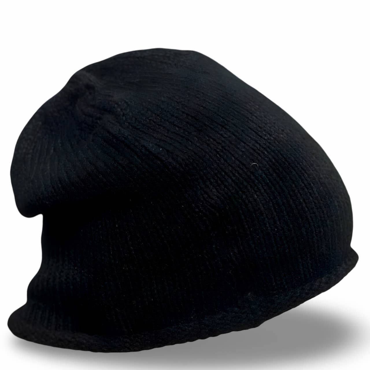 Katty Reversed Knit 100% Alpaca Adult Beanie Solid Earth