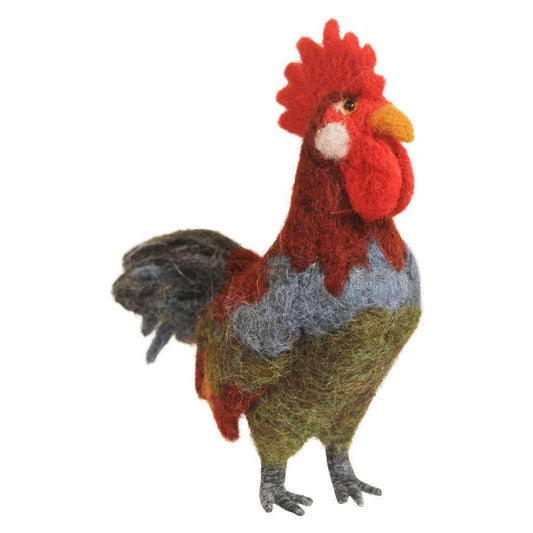 Rooster- Artisan Hand-Felted Alpaca Sculpture