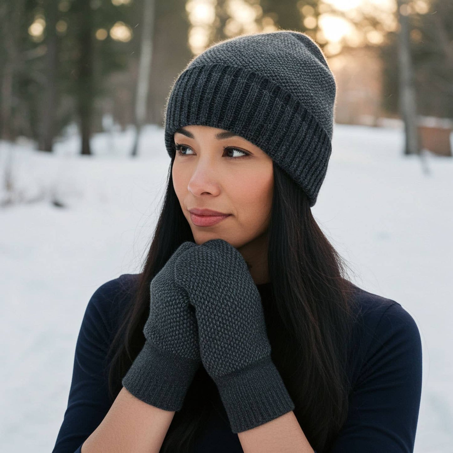 Alpaca Beanie - Trigo - Coal