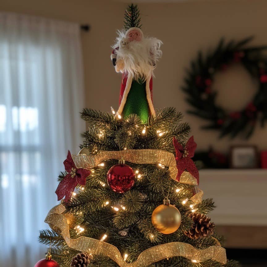 Father Christmas 8.5" - Holiday Decor Alpaca Tree Topper