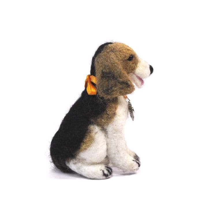 Charlie Beagle Dog - Artisan Hand-Felted Alpaca Sculpture