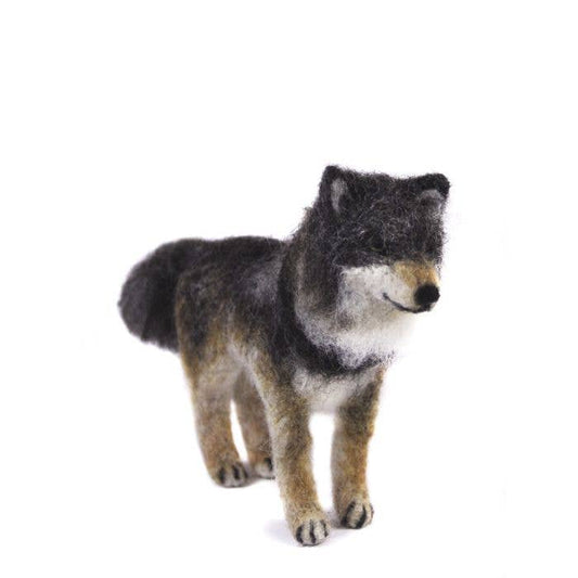 Wolf - Artisan Hand-Felted Alpaca Sculpture
