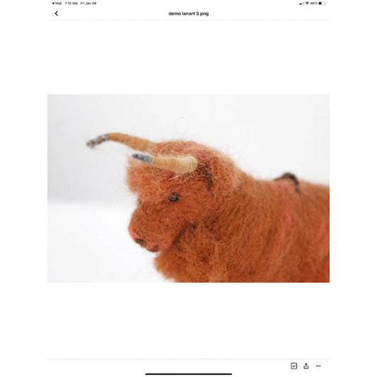 Highland Cattle- Artisan Hand-Felted Alpaca Sculpture