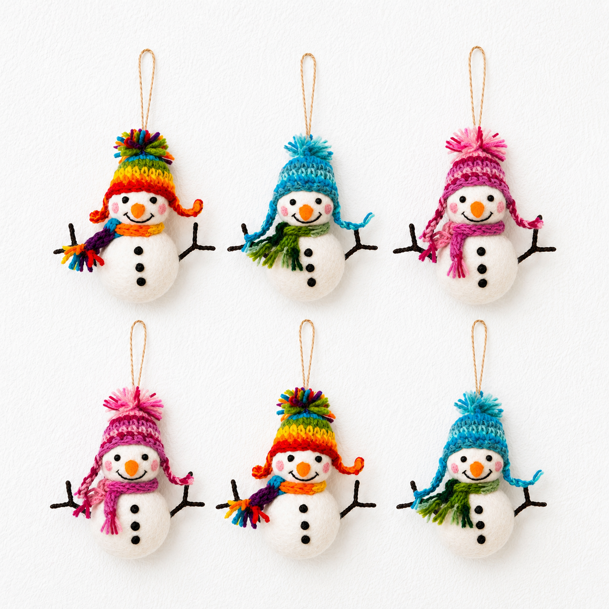 Snowman Ornament with Weaving Hat