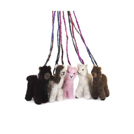 Alpaca Necklace Alpaca Necklace - Artisan Hand-Felted Alpaca Sculpture