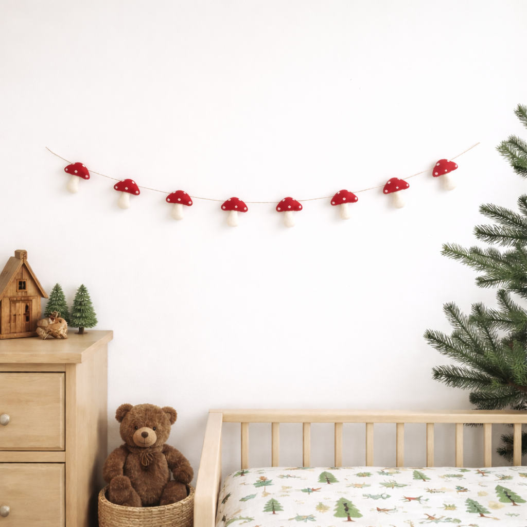 Mushroom Garland with Jute Thread