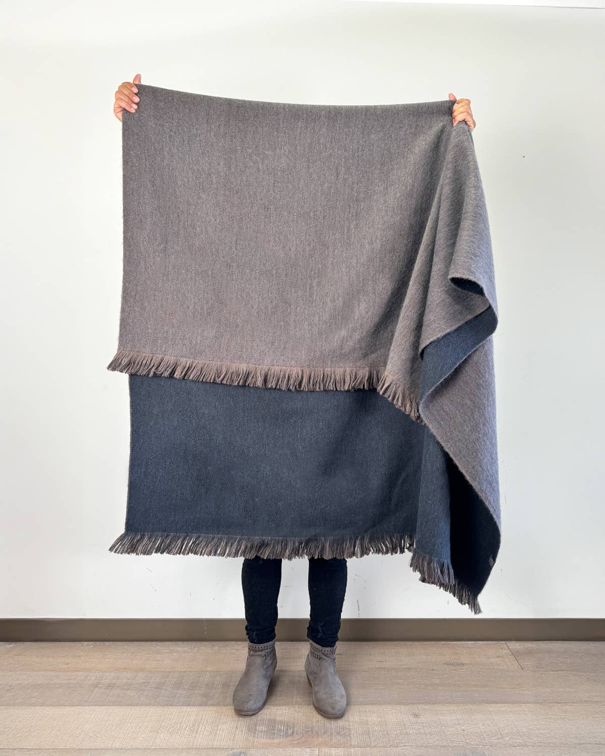 Alpaca Double Sided Throw - Toffee Breeze