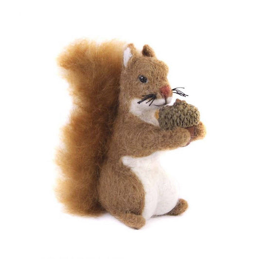 Summer Squirrel - Artisan Hand-Felted Alpaca Sculpture