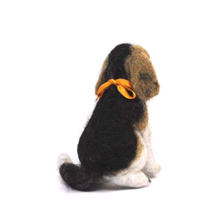 Charlie Beagle Dog - Artisan Hand-Felted Alpaca Sculpture