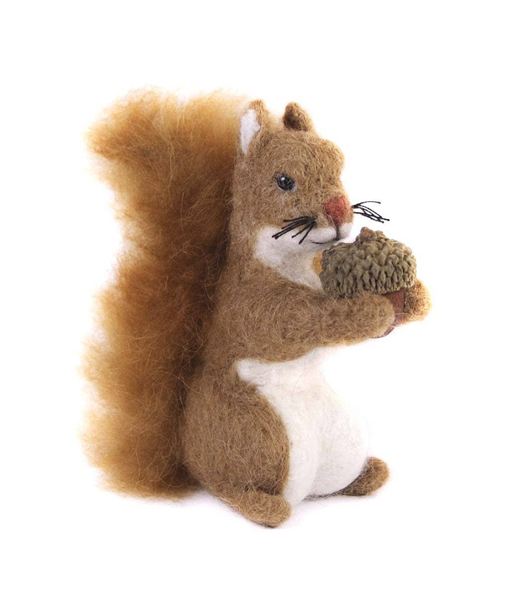 Summer Squirrel - Artisan Hand-Felted Alpaca Sculpture