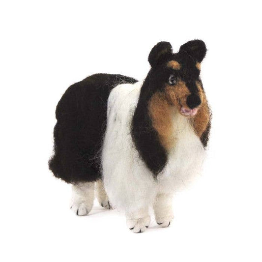 Rough Collie Dog- Artisan Hand-Felted Alpaca Sculpture