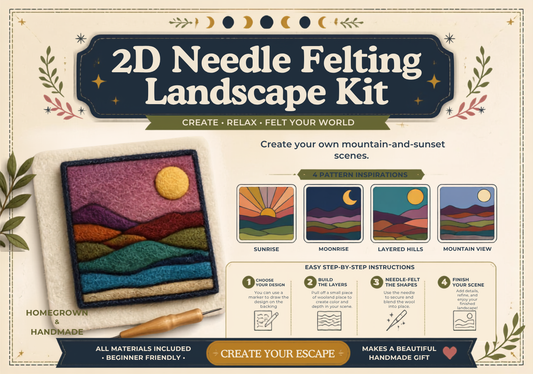 2D Needle Felting  Landscape Kit
